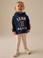 Толстовка с капюшоном и легинсы в комплекте для девочки Next E54-930, Темно-синий, Бежевый