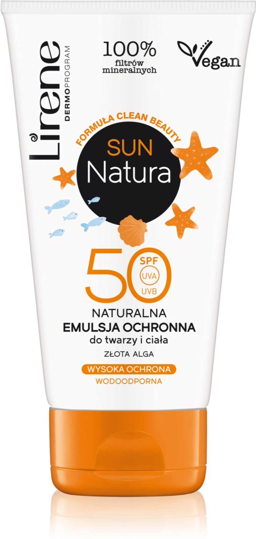 Lirene Sun Natura - Увлажняющая и защитная эмульсия для лица и тела SPF 50 /   120  ml  / GTIN 5900717756229