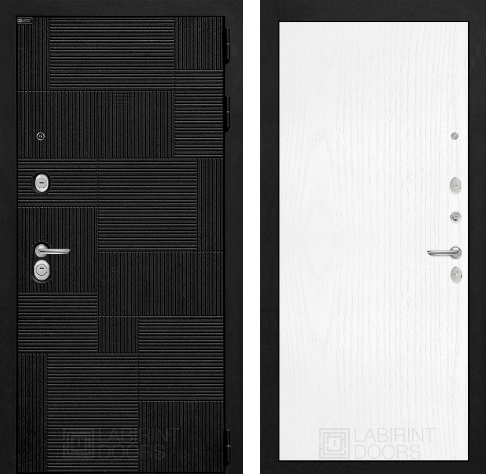 Дверь входная Лабиринт PAZL 07 - Белое дерево металлическая