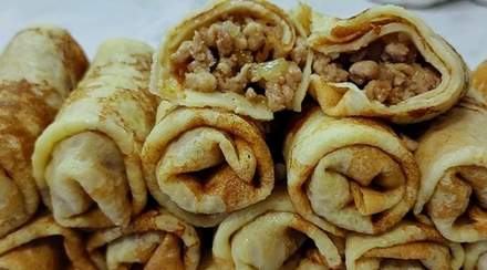 Блинчики с мясом, ТМ Сибирская коллекция, фасовка по 12шт, прим.1кг, цена за 1кг