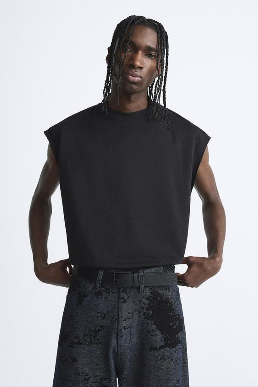 ZARA КОЖАНЫЙ РЕМЕНЬ, ЧЕРНЫЙ