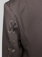 Костюм 1709 однотонный из пиджака и брюк со шнуровкой