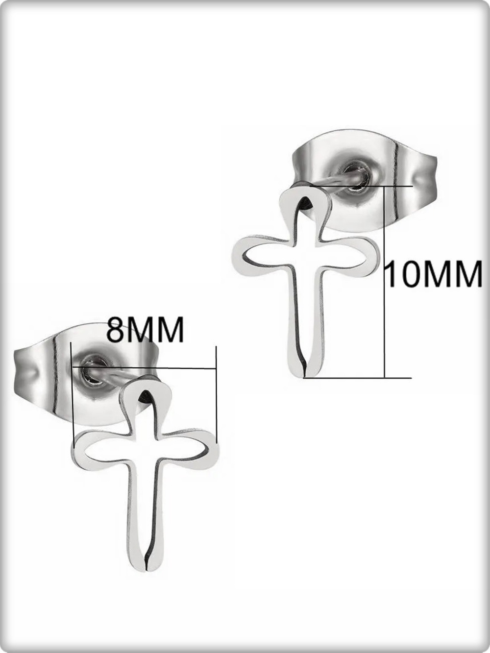 Серьги гвоздики пуссеты "Крестики" медсталь.