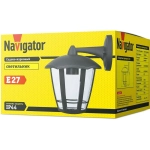 Светильник уличный настенный Navigator 61 615, 6 граней, 60 Вт, цоколь E27, IP44, черный