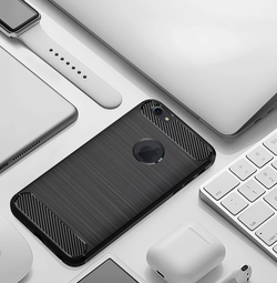 Чехол для iPhone 6 Plus (6S Plus) цвет Black (черный), серия Carbon от Caseport