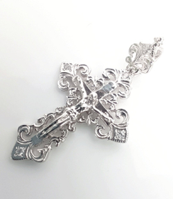 Крестик Эстерелла, серебро, 925 проба, с родированием/Ф