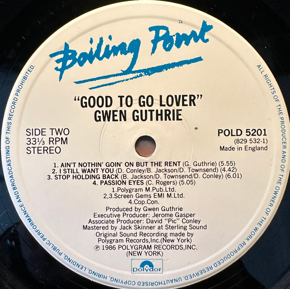 Gwen Guthrie - Good To Go Lover (Англия 1986г.)