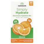 Swanson, Simply Hydrate, смесь для гидратации электролитов, апельсин, 30 пакетиков в стиках по 5,84 г (0,21 унции)