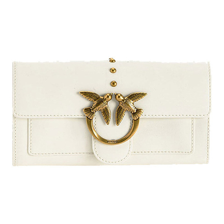 Сумка Pinko Love Wallet Solid Color Gold Shoulder Bag Small White, 1P22AM-Y6XT-Z14