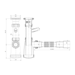Сифон 1 1/2*40 с носиком, с гофрой 40*40*50 (800мм) BG1080W ИНКОПЛАСТ (винт М6*60)