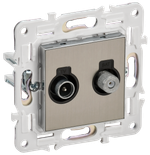 SKANDY Розетка двойная TV+SAT SK-A13N металл никель IEK