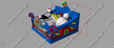 Коммерческий надувной батут "Мороженое" 6*6*3.5 м