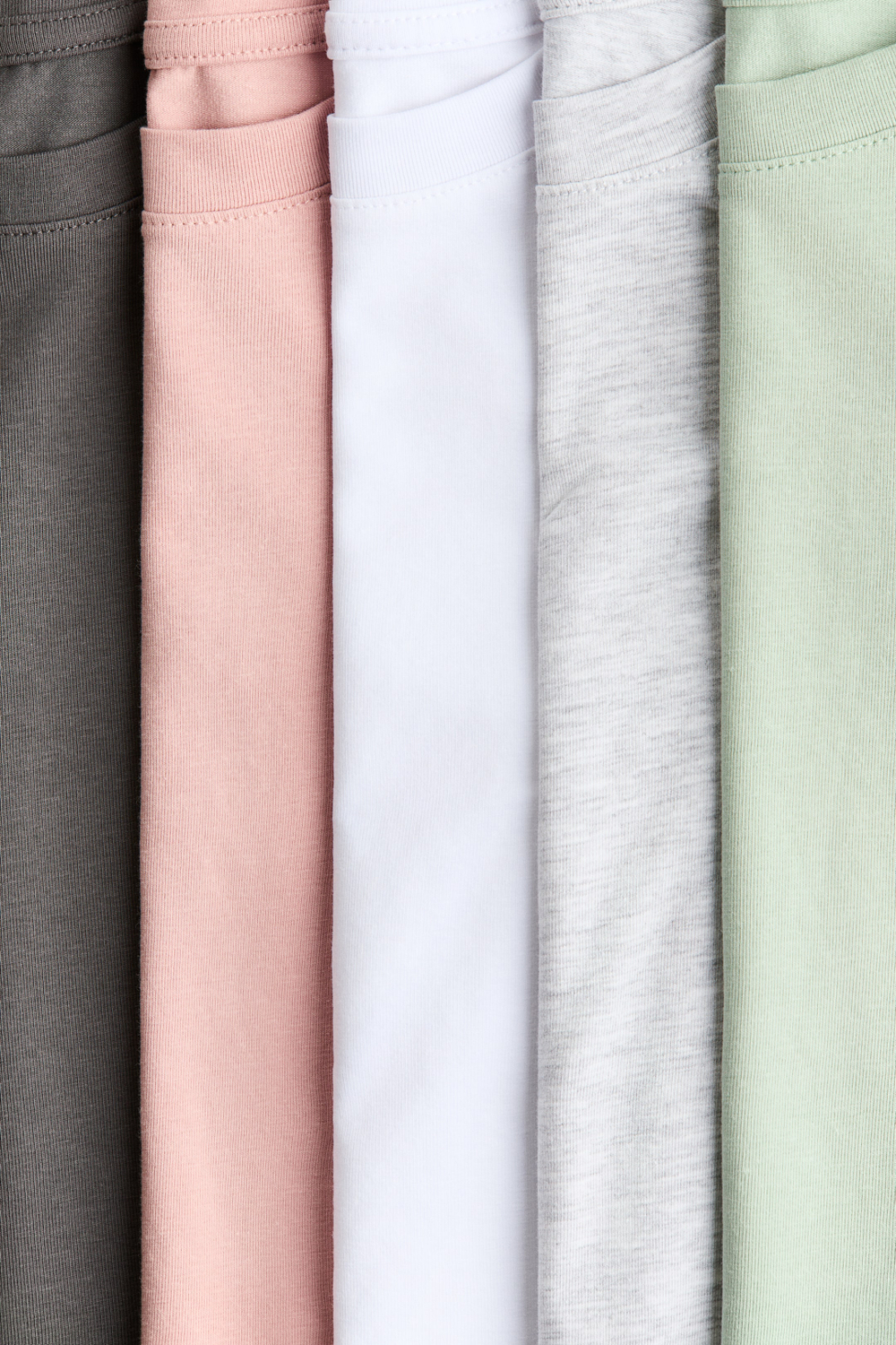 H&M Набор из 5 хлопковых топов, светло-зеленый