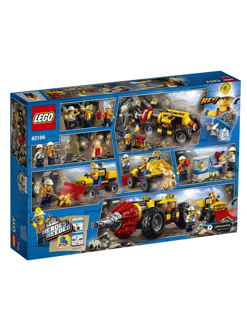 LEGO City: Тяжелый бур для горных работ 60186 — Mining Heavy Driller — Лего Сити Город