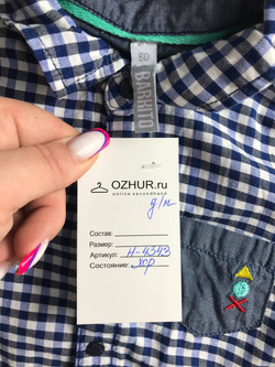 Рубашка Barkito в клетку, на 1 год