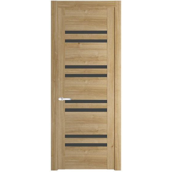 Межкомнатная дверь Profil Doors 1.6N дуб карамель стекло графит