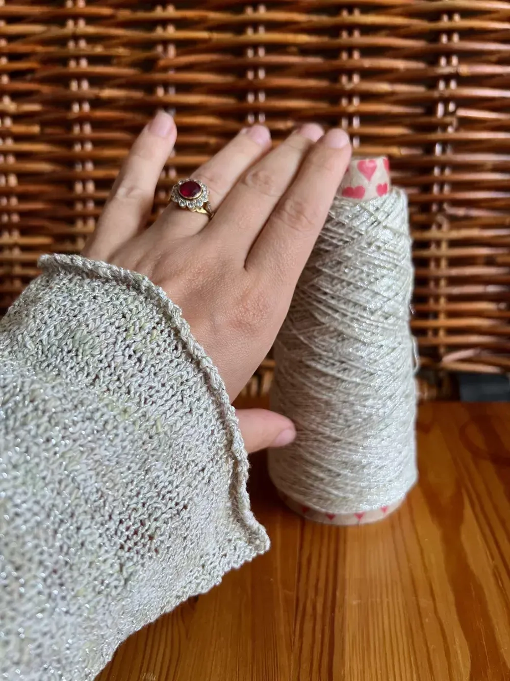 Пряжа для вязания Хлопок с люрексом