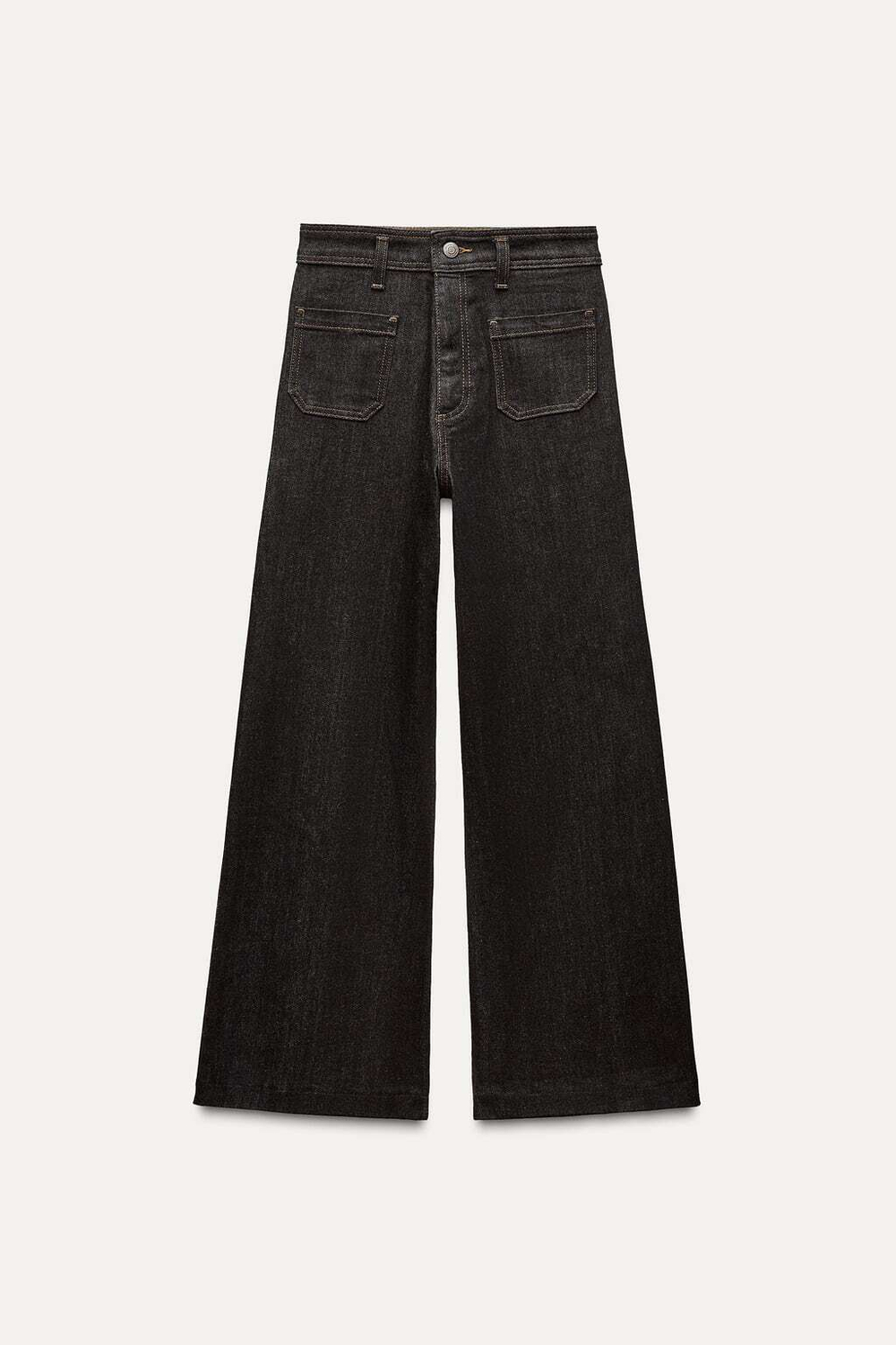 Джинсы wide leg с высокой посадкой — zw collection