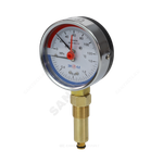 Термоманометр МД04 радиальный Дк80 0-1,6 МПа L=40мм G1/4" 120С с переходником на G1/2" ЭКОМЕРА МД04-80-G-1,6МПа-120-L-40-РИ