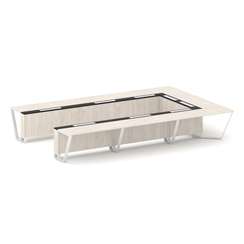 Steel Meet Стол переговорный П-образный KM-PR.B.SP-15P Денвер Светлый/Графит Глянец/Металл Белый 480