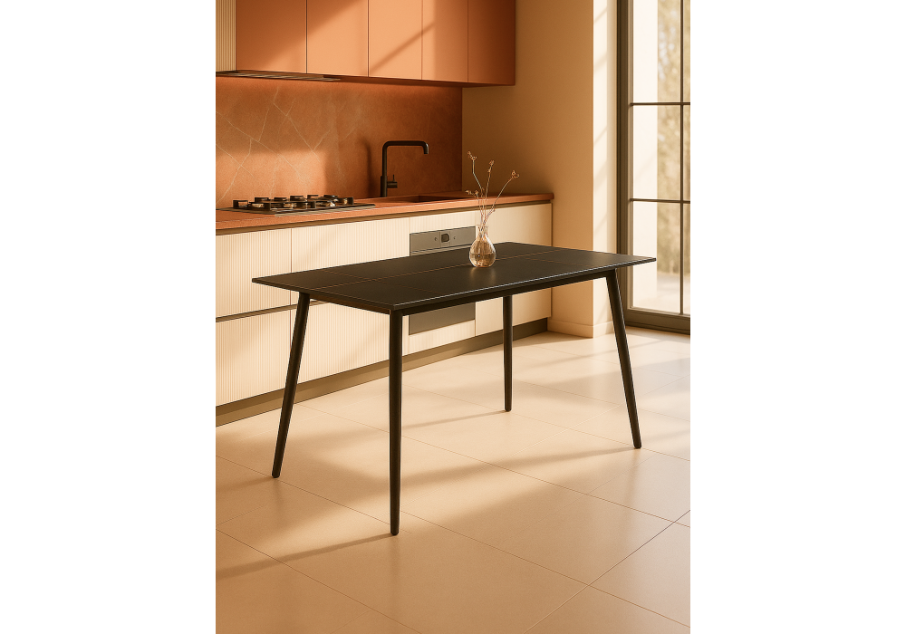 Керамический стол Woodville Rion 120 черный мрамор, черный, ножки черные