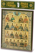 Икона "Собор Целителей" 15х18 на МДФ-6