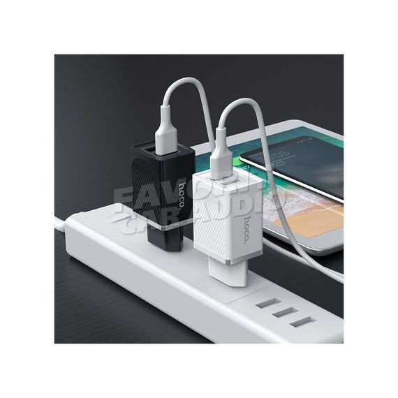 СЗУ 2 USB HOCO C43A Vast 2400mAh пластик белый