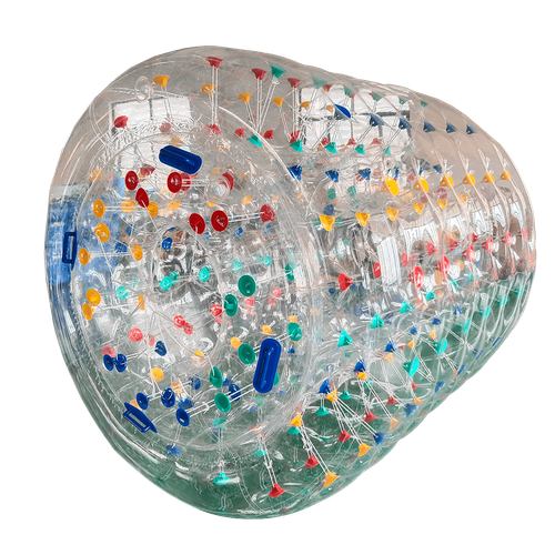 Аттракцион Водный роллер "Прозрачный" с разноцветными держателями, ТПУ, 2*1.8*1.8 м