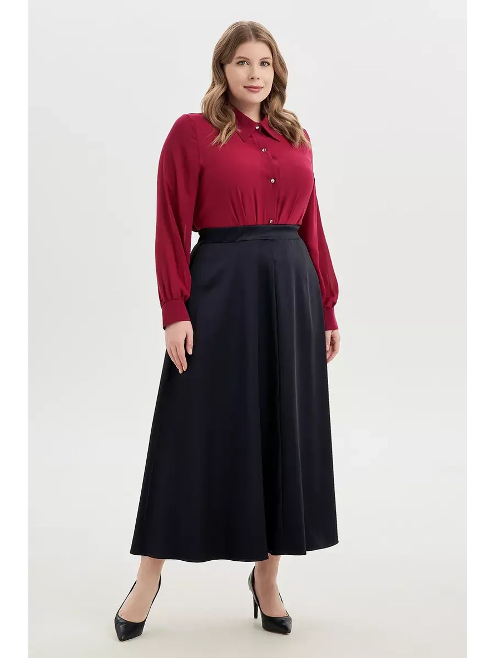 Юбка атласная макси