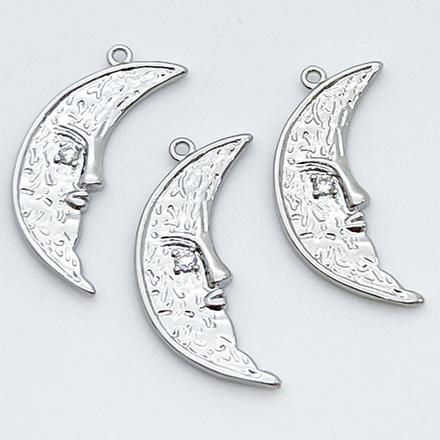 Подвеска Месяц, цвет серебро, размер 27*9 мм, цена за 1 шт