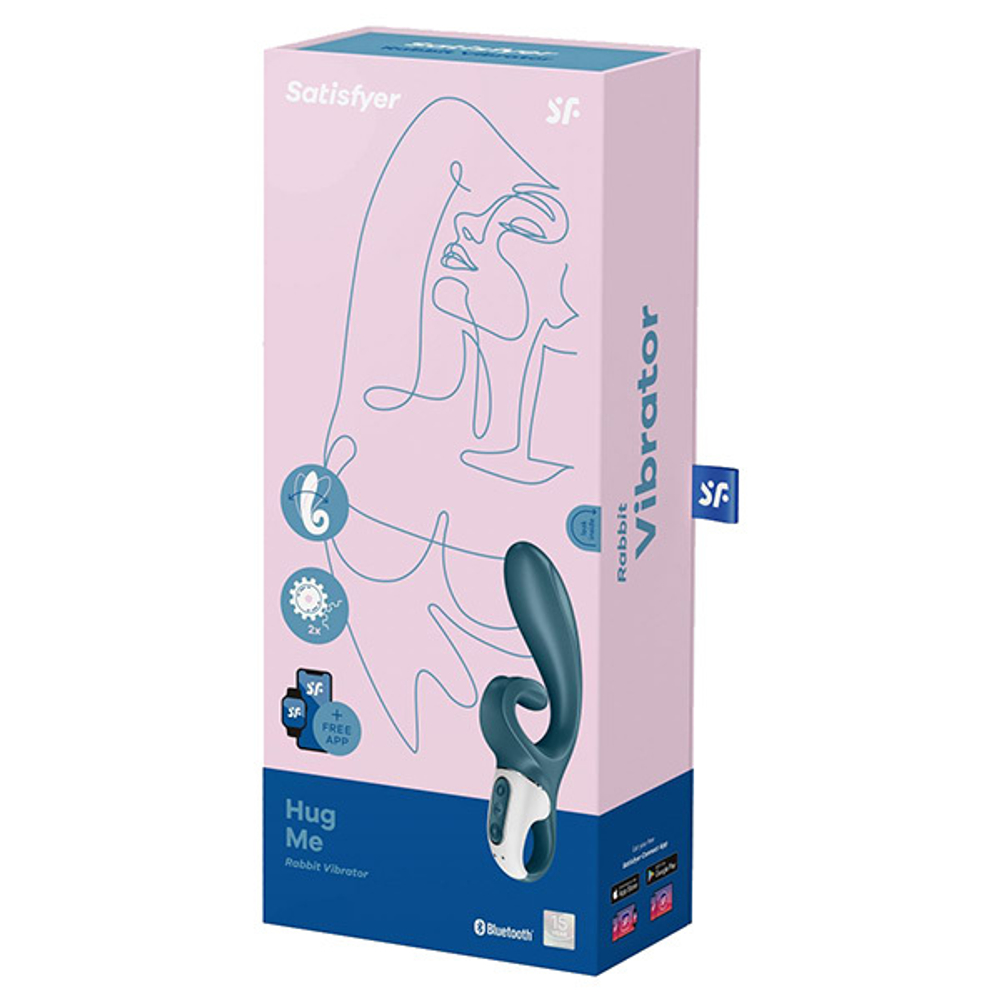 Темно-бирюзовый вибратор-кролик 21,2см Satisfyer Hug Me