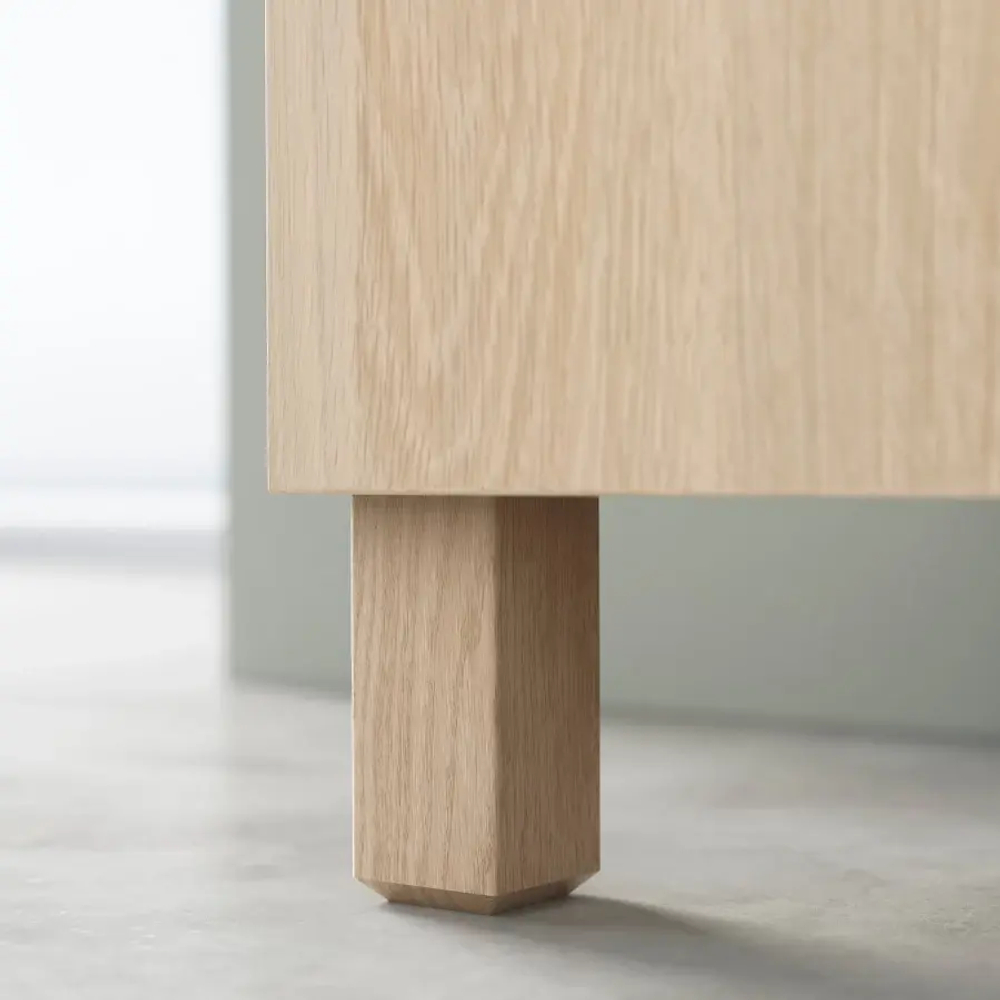Комбинация с дверями - IKEA BESTÅ/BESTA/БЕСТО ИКЕА, 180х42х74 см, под беленый дуб