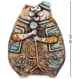 KK- 96 Фигурка «Кот с микрофоном» шамот