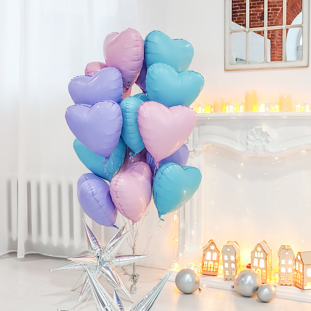 Шар (19""/48 см) Сердце, Аквамарин, 1 шт. К162