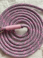 Поводок для собак 5 м. Поводок ручной работы для собак мелких и средних пород Светло-серый и розовый