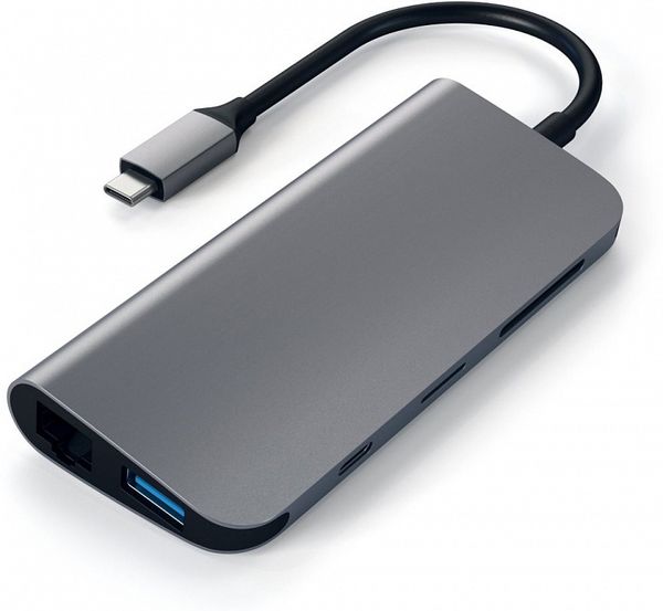 USB-хаб Satechi Aluminum Type-C Multimedia Adapter ST-TCMM8PAM (Space Gray)