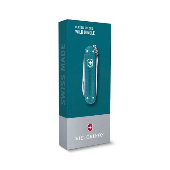 Складной нож Victorinox 0.6221.242G Wild Jungle c клинком из стали X55CrMo14, рукоять алюминиевый сплав Alox