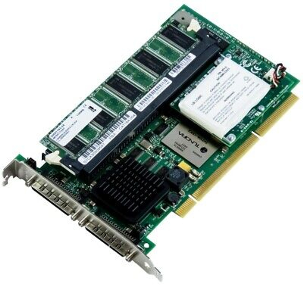 Контроллер Intel MegaRAID SCSI 320-2x LSI53C1030/ XScale IOP321 128Mb(256Mb) Int-2x68Pin Ext-2x68Pin RAID50 UW320SCSI PCI-X SRCU42X