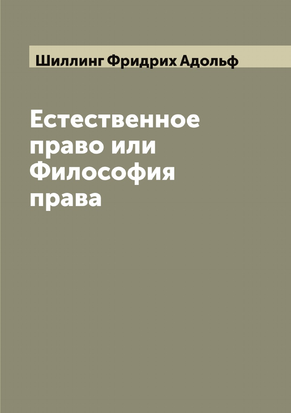 Естественное право или Философия права | Шиллинг Фридрих Адольф
