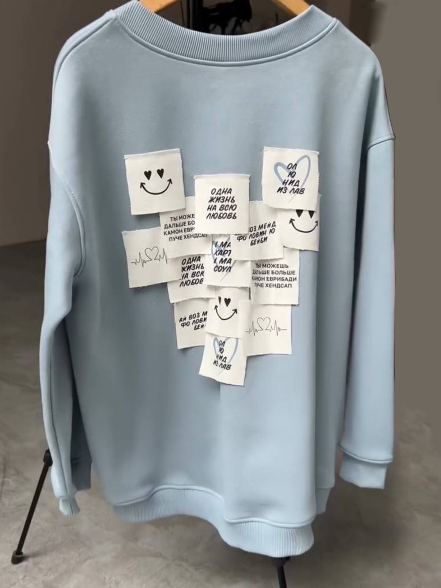 Свитшот oversize с записками