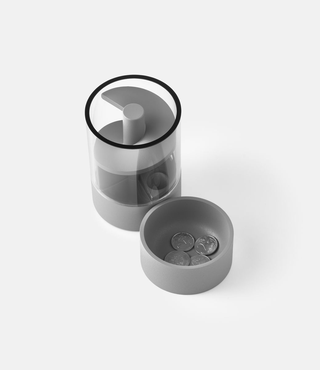 Zenlet CoinDrift Transparent Grey — спиральная копилка