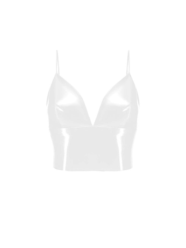 Укороченный топ-бюстье из лаке
