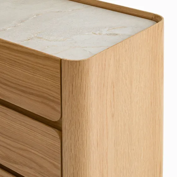 Комод Velto с 6 ящиками, 140х72х40 см, светлый дуб, керамика