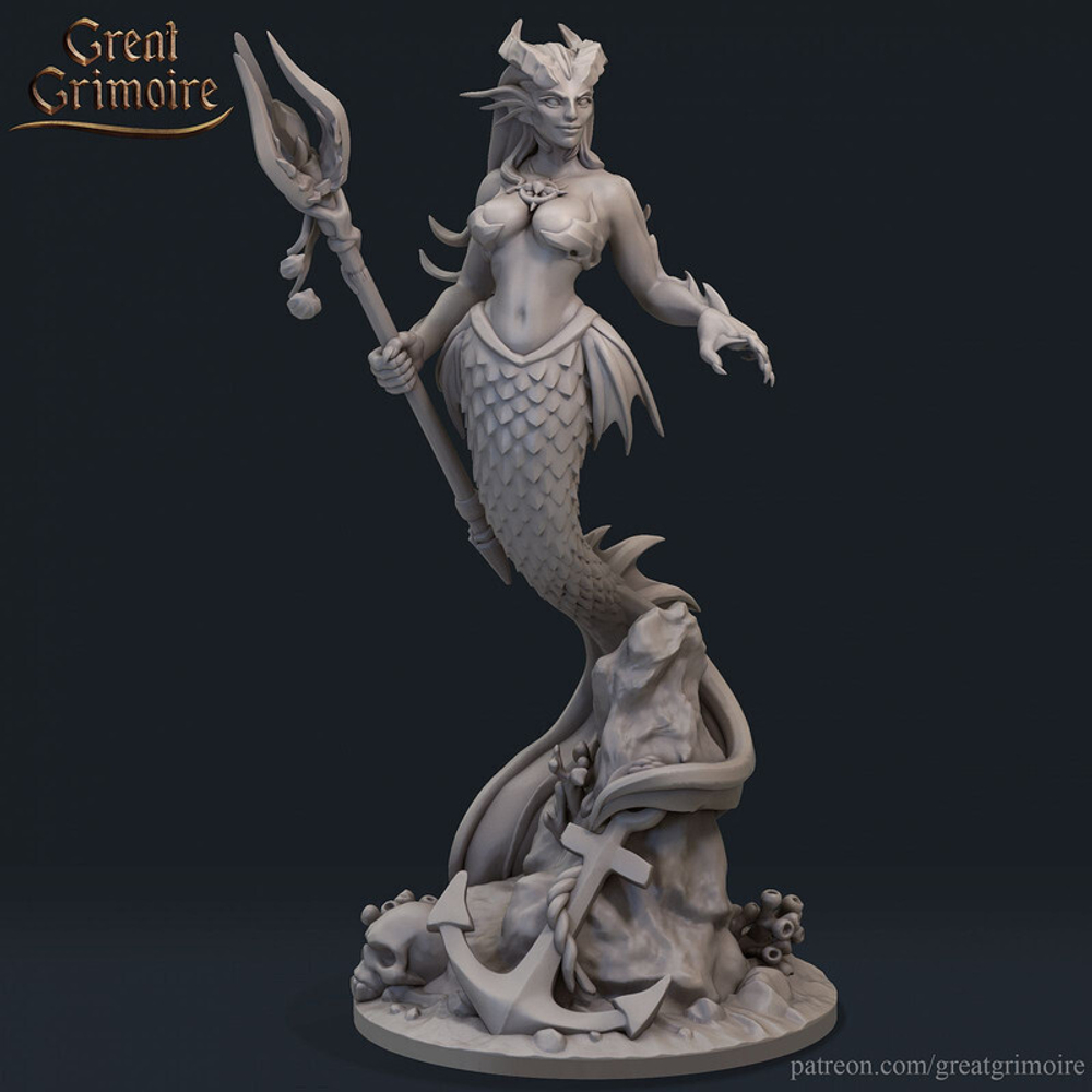 Русалка Mermaid  Маг Волшебник миниатюра для dnd, днд, pathfinder, фентези, Настольная игра, НРИ, Варгейм, РПГ