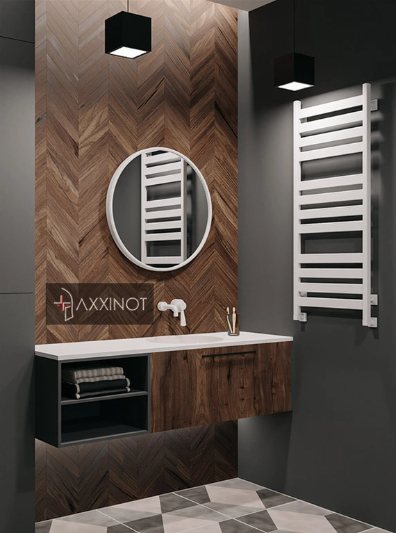 Axxinot V 50 - водяной дизайн полотенцесушитель с квадратным и прямоугольным профилем из нержавеющей стали