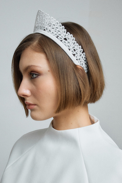 Кокошник белый кружевной