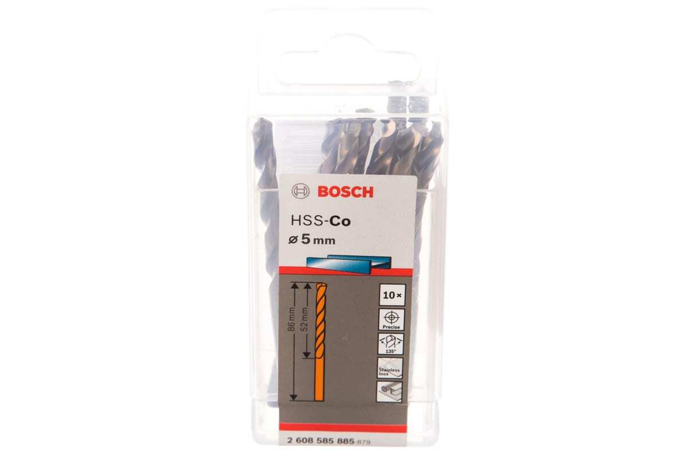 Сверло HSS-CO STANDARD (5х86 мм; 10 шт.) по металлу Bosch 2608585885