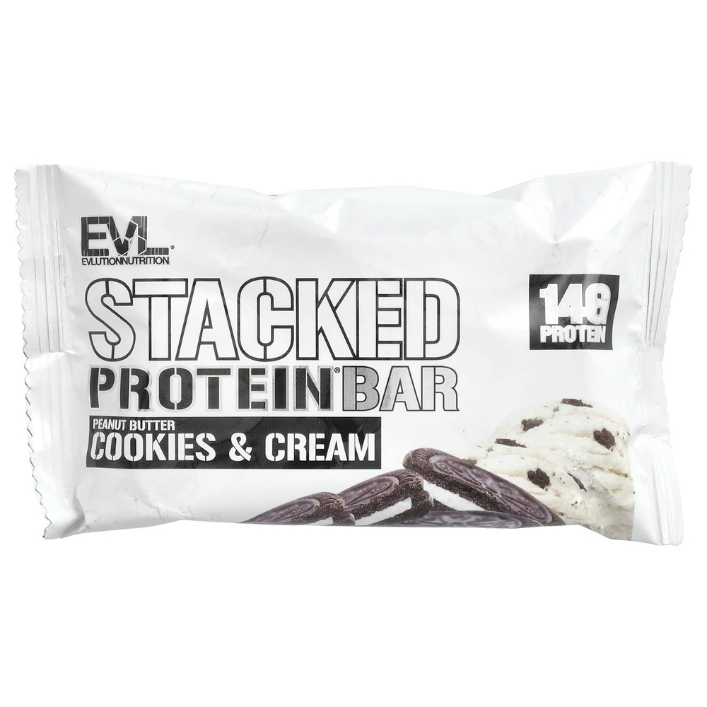 EVLution Nutrition, протеиновый батончик, печенье с арахисовой пастой и кремом, 12 шт. по 65 г