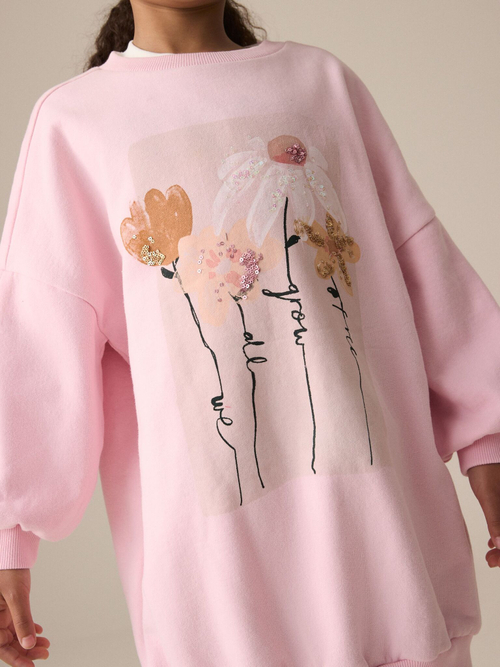 Толстовка удлиненная для девочки Next E57-235, Розовый