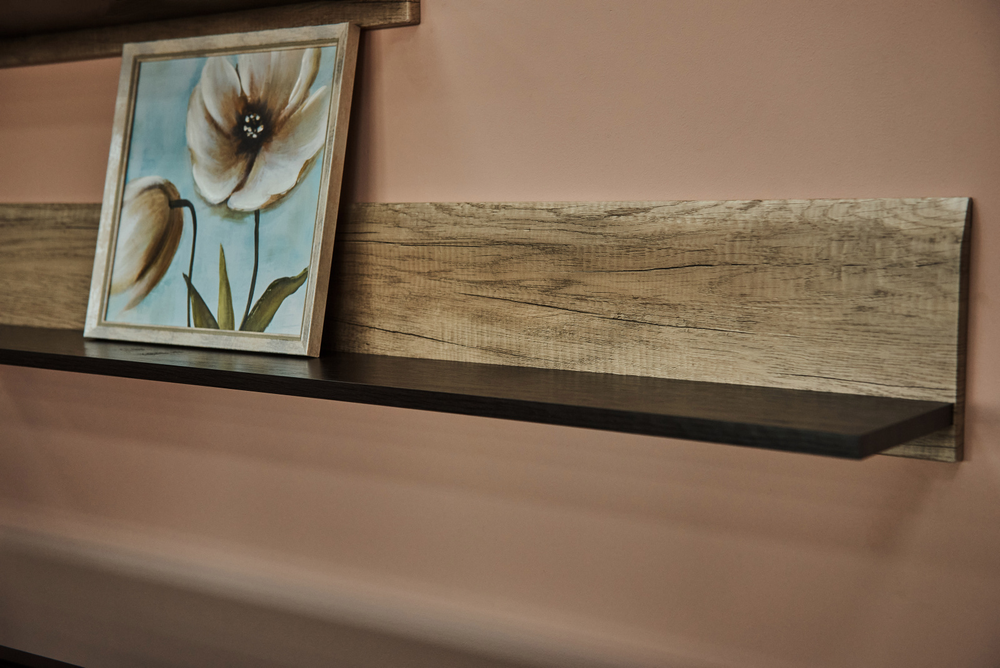 Полка навесная №1 Ультра Серый Крафт/Дуб приморский